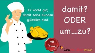 Common Mistakes in German  damit oder umzu  Learn German  B1  B2 [upl. by Germaun]