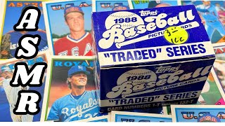 ASMR some 1980s baseball card update sets  whisper and gum chewing [upl. by Annekam740]