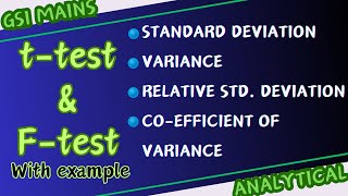 F  Test amp T  Test with Example ‖ Combined GeoScientist MAINS Analytical Chemistry ‖ UPSC GSI [upl. by Mitchell350]