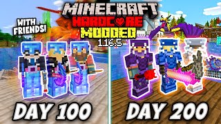 SURVIVING 200 DAYS IN HARDCORE MODDED MINECRAFT WITH FRIENDS [upl. by Secundas895]