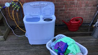 Outdoor Demo Of My Costway Mini Twintub Washing Machine [upl. by Kosak]