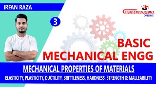 Mechanical Properties of Materials  Elasticity Plasticity Ductility Brittleness Hardness [upl. by Eiznekcam]