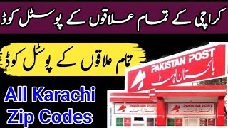 Karachi all area postal code list  all Karachi district postcode zip code list [upl. by Atnauqal]