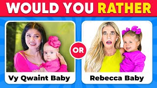 Would You Rather Vy Qwaint vs Rebecca Zamolo ❌😱 Spy Ninjas CWC Chad Wild Clay Daniel Regina Alie [upl. by Einobe301]