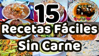 ✅15 RECETAS FACILES SIN CARNE mihogardulcehogar recetassincarne comidasrapidasyfacilesdehacer [upl. by Anirec]