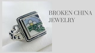 Broken China Jewelry Ring Recycled Vintage Plate [upl. by Brigit]