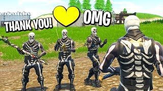 I gifted my whole Fortnite clan the Skull Trooper skin [upl. by Iaj]