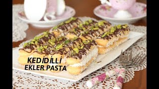 Dünyanın En kolay Ekler Pastası  Kedidili ile yapılan ekler pasta [upl. by Attenyt]