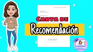 ✅ La Carta de Recomendación  TUTORIAL rápido y fácil [upl. by Ahsinirt167]