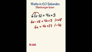 Gleichungen lösen leicht gemacht Mathe lernen mit Mathetipps 🫶🏻 [upl. by Hertha]