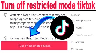 How to turn off restricted mode tiktok tiktok setting restricted mode kaise band kre tarika [upl. by Verlee]