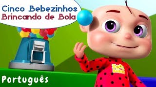 Cinco bebezinhos brincando de bola  Canções Infantis  canções para bebês  Videogyan Português [upl. by Hamford]