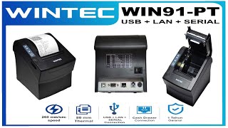 WINTEC WIN91PT  PORT USB  LAN  SERIAL Review install driver test print [upl. by Whall331]