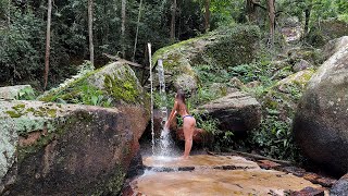 BRAZILIAN GIRL IN WATERFALL  NATURE ASMR 4K [upl. by Adaminah]