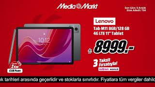 İhtiyaçlar sizde teknolojileri MediaMarkt’ta  Lenovo 128GB Tabet 8899TL [upl. by Adnirem438]