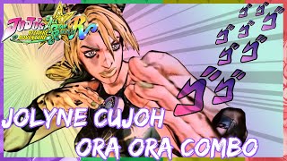 Jolyne Triple Ora Ora Combo feat Jotaro All Star Battle R [upl. by Anyrak]