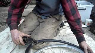 Penny Farthing tyre fitting [upl. by Roxy]