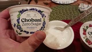 1247 Chobani Zero Sugar Greek Yogurt Taste Test review do not buy [upl. by Eeroc485]