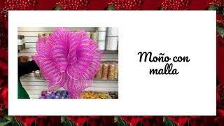 Moño con malla  Arte Lía Naviadornos  DIY  Tutoriales navideños  Christmas [upl. by Naujahs928]