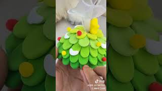 Cómo hacer arbolitos de navidad con tapas plásticas de yogurt y masa de sal o plastilina [upl. by Ik]