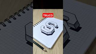 Dibujo 3D 🔥 Dibujar Letra S en cuaderno cuadriculado arte [upl. by Sorcha]