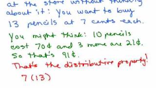 Distributive Property Part 1  pos numbers [upl. by Odlaner]