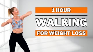 🔥1 HOUR WALKING WORKOUT for WEIGHT LOSS🔥ALL STANDING🔥NO JUMPING🔥KNEE FRIENDLY🔥 [upl. by Ghassan409]