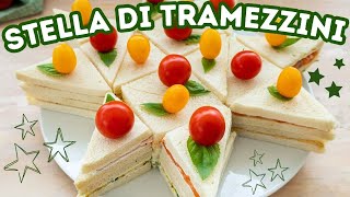 STELLA DI TRAMEZZINI per Natale e Capodanno Ricetta Facile  Fatto in Casa da Benedetta [upl. by Sufur]