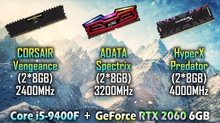 RAM Test 2400MHz vs 3200MHz vs 4000MHz  RTX 2060  i5 9400F  Tested in 16 PC Games 1080p 1440p 4K [upl. by Aruat]