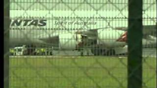 QANTAS A380 ENGINE EXPLOSION VIEW OF HOLE IN WING [upl. by Kwok]