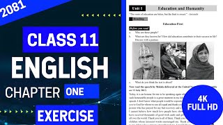 class 11 English chapter 1 exercise class 11 English unit 1 exercise education and humanity [upl. by Barbe]