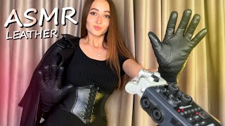 ASMR  ALL LEATHER TRIGGERS  Relax Leather Gloves and Jacket amp Corset ZOOM H6 SOUNDS  No Talking [upl. by Maurili]