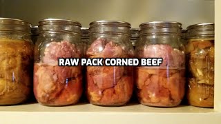 Pressure canning raw packed corned beef [upl. by Enitsed]