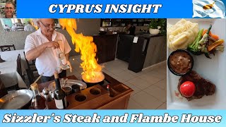 Sizzlers Steak and Flambe House Pernera Cyprus  Double Delish [upl. by Macknair]