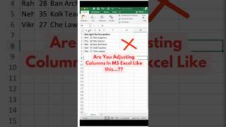 Are you Adjusting Columns in MS Excel Manually Use Simple amp Super Fast Method✌️ excel excelshorts [upl. by Avera]