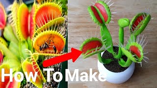 how to make venus fly trap at home carnivorous plant  handmade model [upl. by Kiyohara]