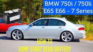 How to Jump Start Battery on BMW 7 Series 750  BMW E65 E66 Jump Start Dead Battery [upl. by Esenaj593]