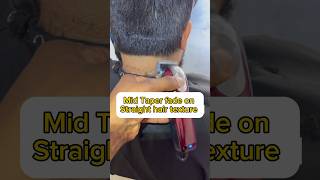 Mid Taper Fade Haircut amp Beard Line Up on straight hair texture  Highlight Clips Mobile Barber [upl. by Carter]