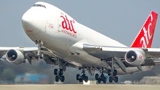 BOEING 747 DEPARTURE with a LONG TAKEOFF Run  B747 Landing 4K [upl. by Amikat]