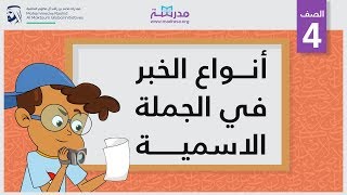 أنواع الخبر في الجملة الاسمية  الصف الرابع  النحو [upl. by Schnapp]