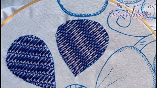 Bordado Fantasía Pétalo Morado 1 handembroidery tutorial pasoapaso [upl. by Ecirtac51]