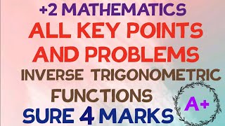 2 MATHSINVERSE TRIGONOMETRIC FUNCTIONSKEY POINTS AND PROBLEMSSURE 4 MARKSA  SERIES [upl. by Adnilec681]