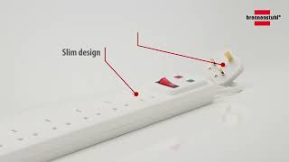 Brennenstuhl 6Way Extension Lead with surge protection 2m cable with 90° angle of sockets [upl. by Booth]