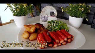 Prženi surimi štapići Fried surimi sticks [upl. by Milda]