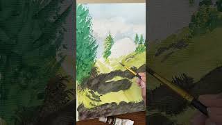 A countryside house art watercoloring watercolorpainting painting inkandbrush [upl. by Ymac]