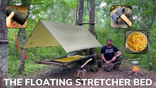 Solo Overnight Building a Floating Stretcher Using Thin Twine and Buffalo Mac and Cheese [upl. by Groscr]