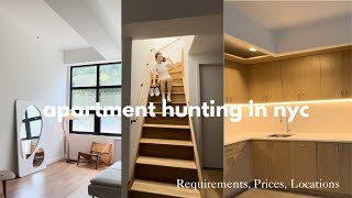 nyc apartment hunting  touring 5 apartments w prices locations tips [upl. by Demetrius]