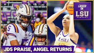 LSU QB Jayden Daniels wins Johnny Unitas Golden Arm Award Angel Reese makes her return to LSU WBB [upl. by Irakuy]