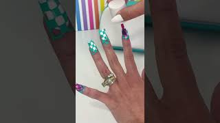 DIY Cricut Nail Art How to create checkered nail art cricut diynails [upl. by Fairbanks]