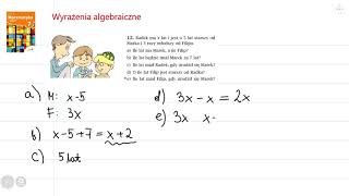 zad 12 str 158 WYRAŻENIA ALGEBRAICZNE Matematyka z plusem 7 [upl. by Atihcnoc]